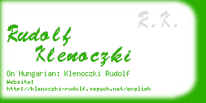 rudolf klenoczki business card